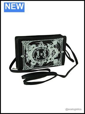 Glow in the Dark Book of Spells Textured Vinyl Crossbody Purse